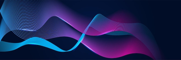 Abstract red blue and pink purple gradient wave particle background Flow wave with line landscape Digital data structure Future mesh pattern point visualization Technology vector illustration