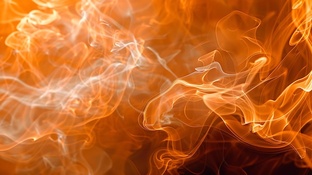 Abstract Smoke Photography White and Orange Smoke on Black Background
