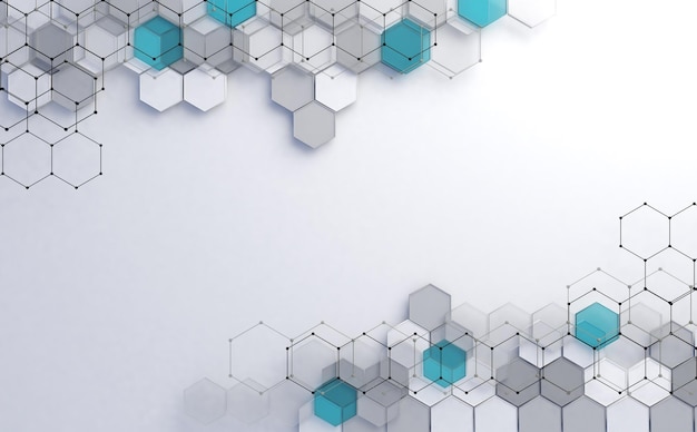 abstract technology and digital hi tech hexagons backdrop.science and technology presentation.
