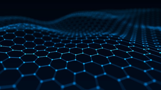 abstract technology background artificial intelligence futuristic hexagon perspective background 3d rendering