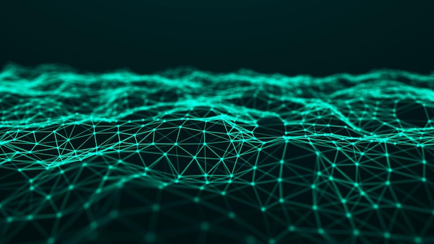 abstract technology background music green background big data visualization 3d rendering