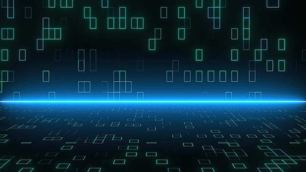 Abstract technology background with blocks computer generated d render
