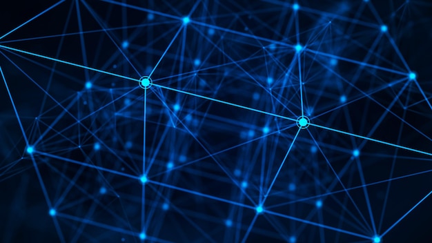Abstract technology background with connecting dots and lines Network concept Data technology
