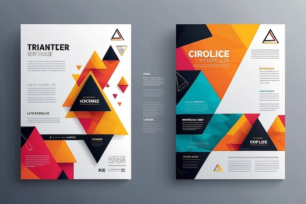 Abstract Triangle Brochure Flyer design vector template in A4 size