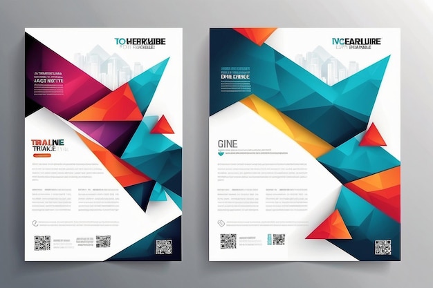 Abstract Triangle Brochure Flyer design vector template in A4 size
