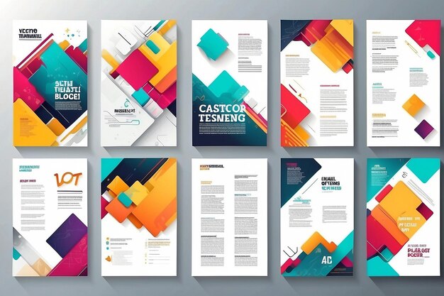 Abstract vector layout background set For art template design list front page mockup