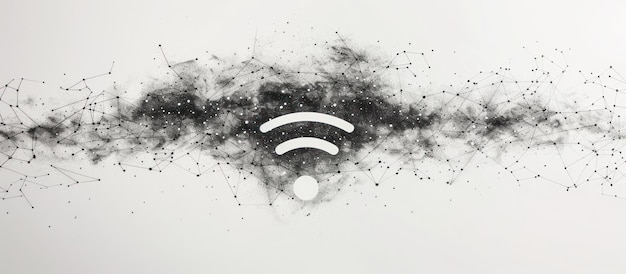 Abstract wifi symbol created from digital particles
