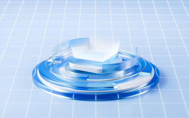 Abstrakt gjennomskinnelig scene med gradient, 3D-rendering