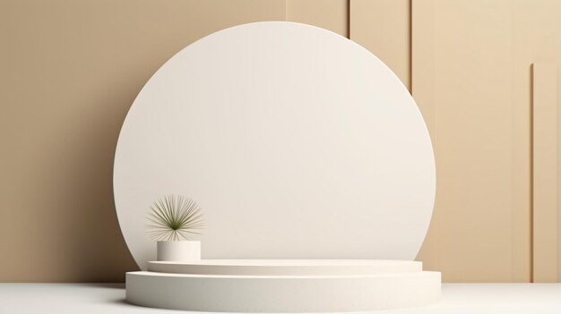 Abstrakt mockup av geometri-podium med minimal plante