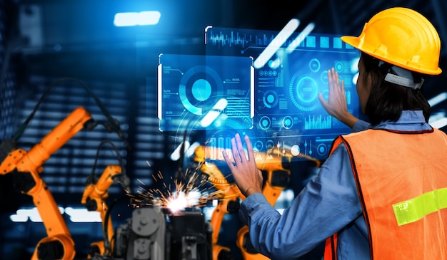 advanced robot arm system for digital industry and factory robotic technology