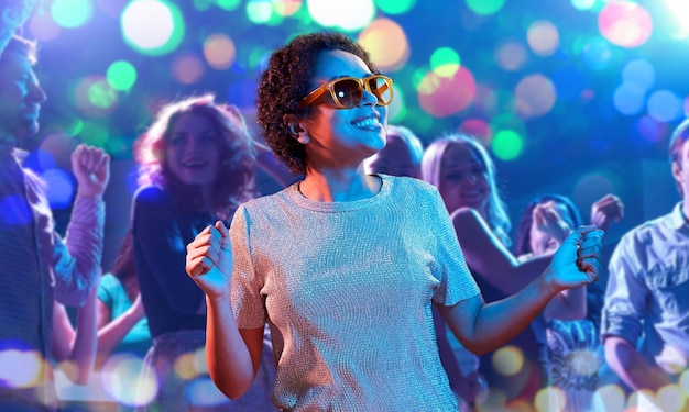african american woman dancing at nightclub