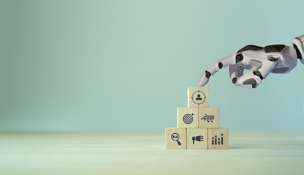 AI generated personalized digital marketing Digital marketing technology concept Using machine learning technology to personalized communicate motivate customer action and engage individuals
