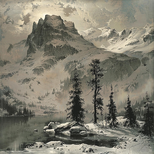 albert bierstadt rocky mountains in the winter
