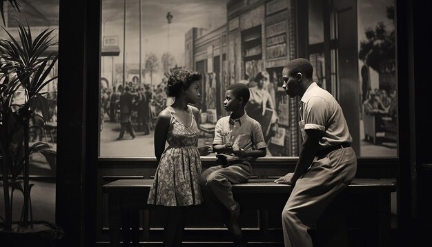 an exhibition dedicated to the african american experience with visitors deeply engrossed