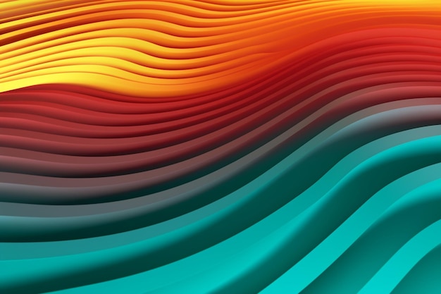 An orange and blue background with a wavy pattern and the word ombre on it.