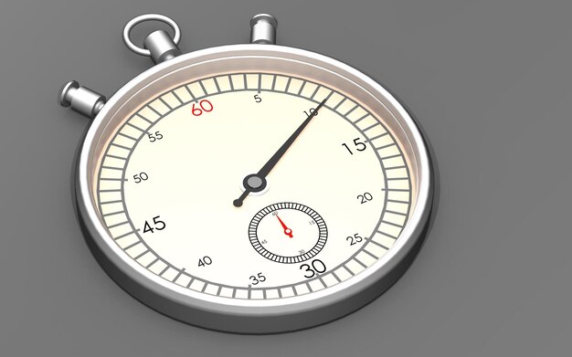 analog metal stopwatch with black background