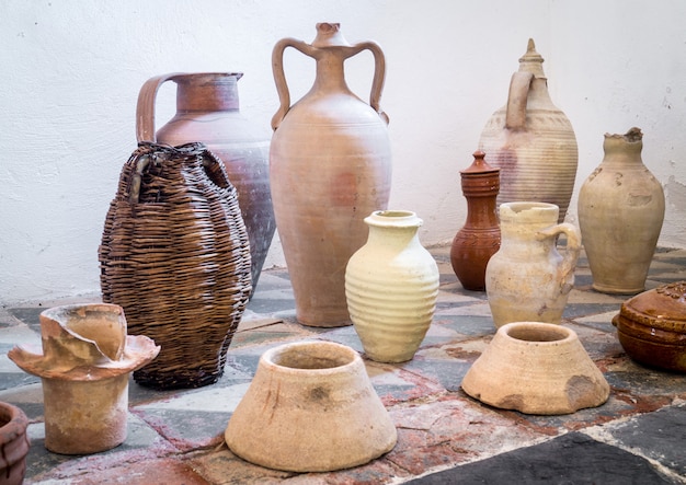 Ancient sicilian terracotta pots