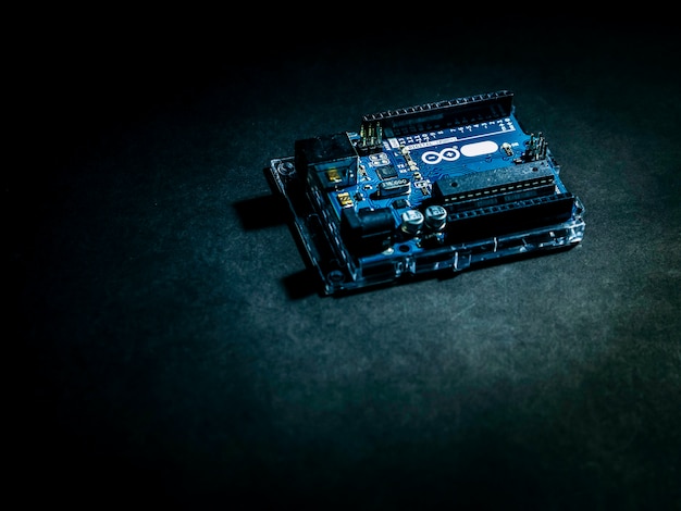 arduino control broad element on the dark background