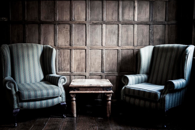 armchairs and tables at home