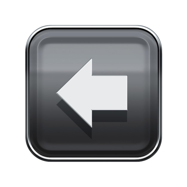 Arrow left icon glossy grey