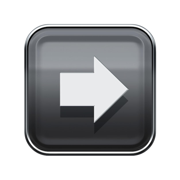 Arrow right icon glossy grey
