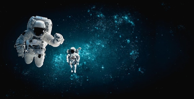 astronaut spaceman do spacewalk while working for space station