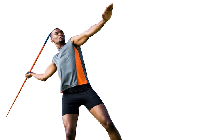 Foto athlete man throwing a javelin