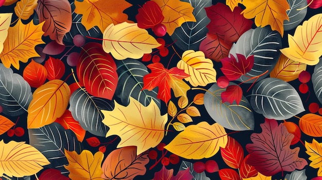 Autumn leaf pattern wallpaper