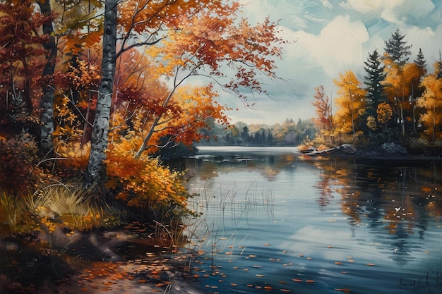 autumn serenity by the lake