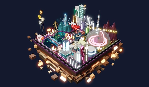 Avatars in Metaverse Party and online meetings via VR cameras in the world of Metaverse the sandbox
