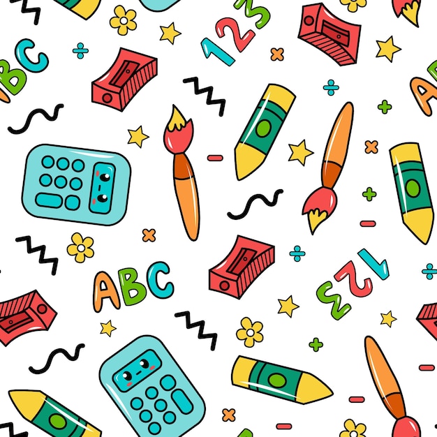 back to school seamless pattern