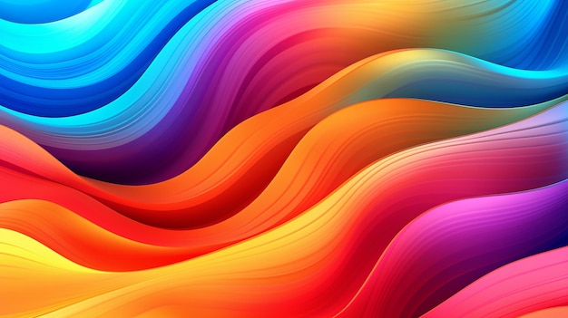 Background showcases a vibrant and multicolored gradient waves design adding a burst of lively hues that create an eyecatching and dynamic visual experience Generative Ai