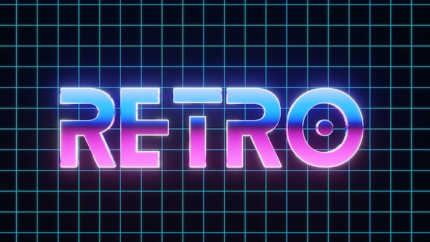 background wallpaper vintage style retro text neon sign old gaming conceptglowing neon lightsretro wave and synthwave stylefor postcardparty invitationbanner poster3d render images illustration