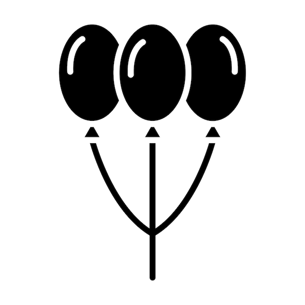 balloons glyph solid black illustration