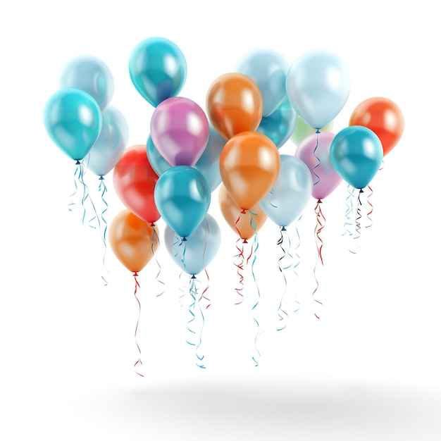 Beautiful Balloon Drops Nets isolated on white background