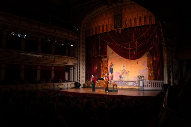 beautifully decorated stage in a classic theater classical music concept