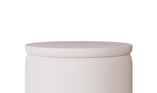 beige podium isolated on white background elegant stage for product cosmetic presentation luxury mock up pedestal or platform for beauty products empty scene display showcase 3d rendering