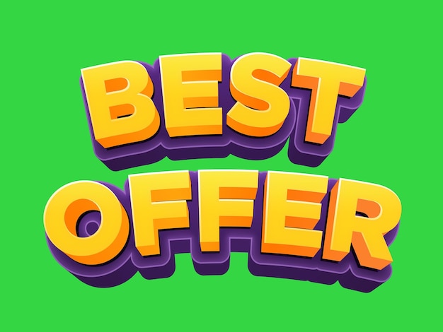 Best Offer 3D text effect title