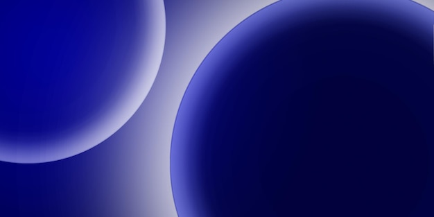 Big and small bubbles and glowing bubbles on isolated dark blue background