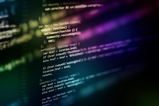 Big data storage and cloud computing representation. Programming code .
