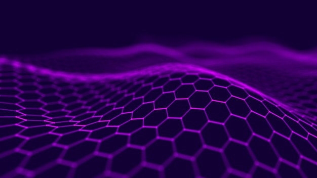 Big data visualization Futuristic hexagon background Big data connection background 3D rendering