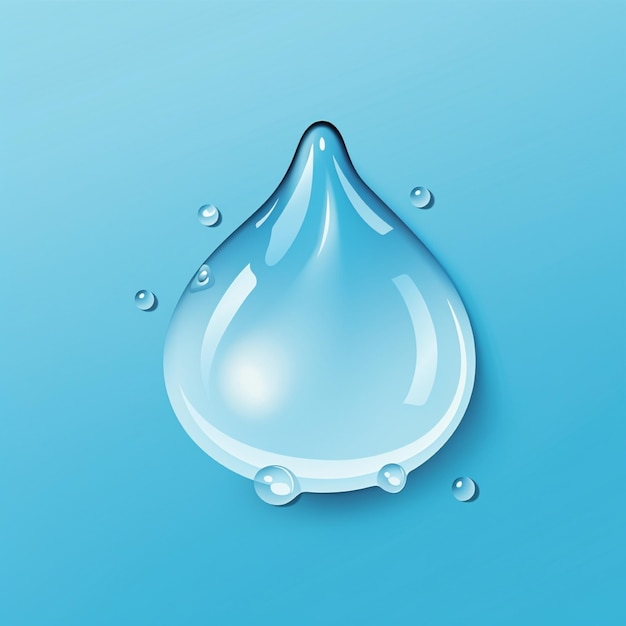 Big water drops on blue background Place for product placement
