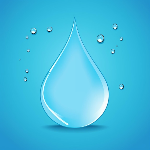 Big water drops on blue background Place for product placement