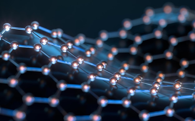 Biochemistry scientific node molecular connection 3d rendering