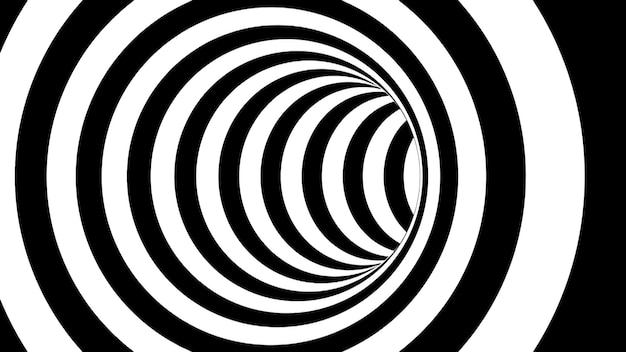 black and white striped tunnel psychedelic abstraction 3d rendering computer generation backgorund