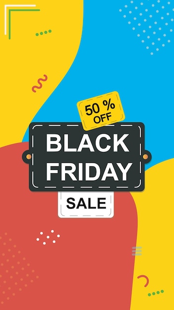 Black Friday sale banner with 50 off discount Abstract background