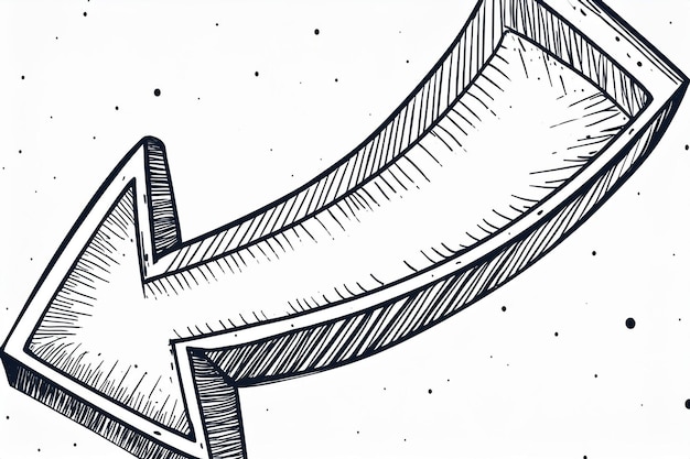 Black Left Cursor Doodle Arrow