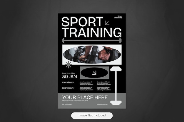 Black Utilitarian Sport Training Social Media Flyer