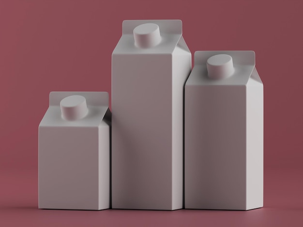 Blank beverage cartons different sizes