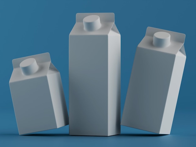 Blank beverage cartons product mockup
